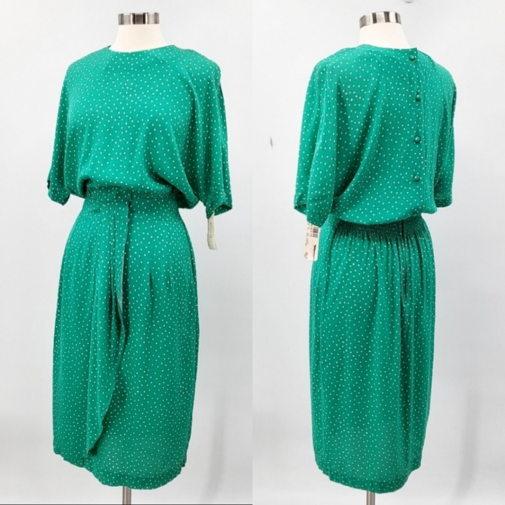 Vintage Karin Stevens Polka Dot 50's 80's Rockabilly Dress Costume